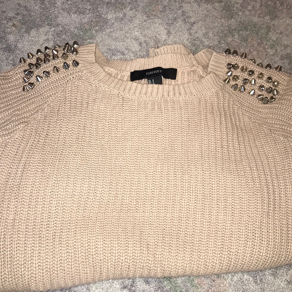 studded shoulder sweater